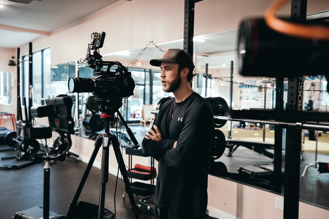 Videographer watching on a Camera 